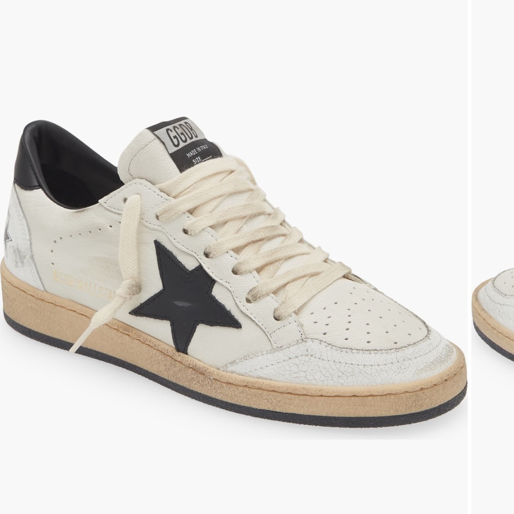Golden Goose Ball Star Sneakers in White and Black